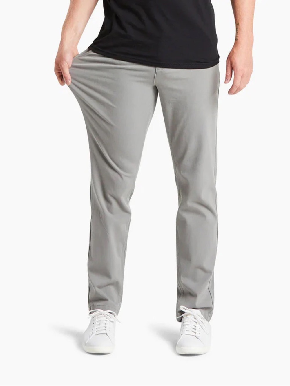 Mugsy Men’s Damens Classic 4-Way Stretch Chinos 34x32 Gray - Picture 3 of 16